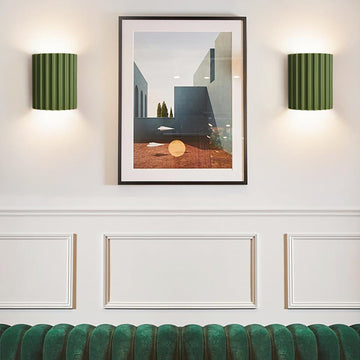 Modern Green Half-Cricle Resin Wall Sconce with 2-Light Living Room Bed Room Kitchen